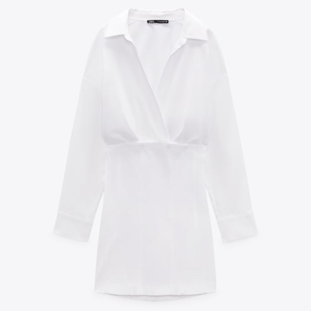 ZARA White Poplin Shirt Dress BNWT